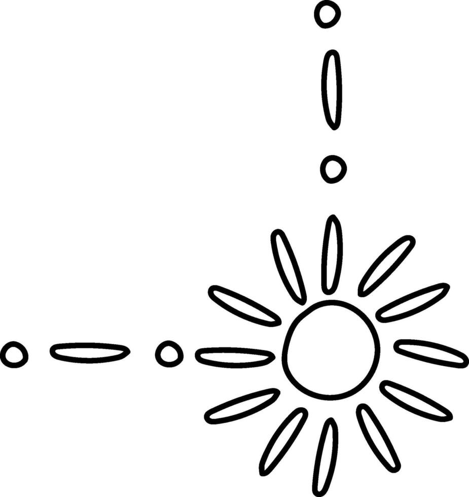 Simple Sunburst Corner Frame vector