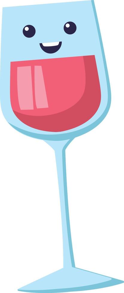 Smiling Wine Glass Character vector