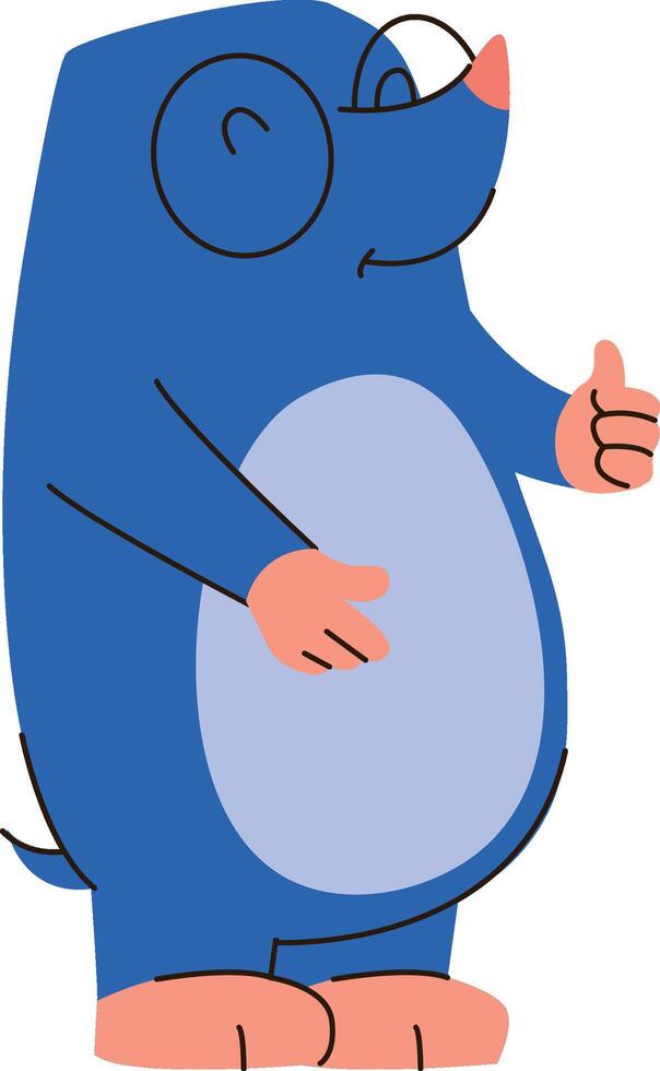 Happy Mole Thumbs Up Cartoon Design vector
