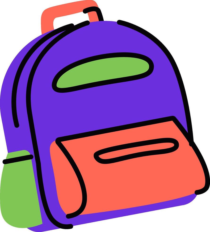 Colorful Backpack with Simple Lines vector