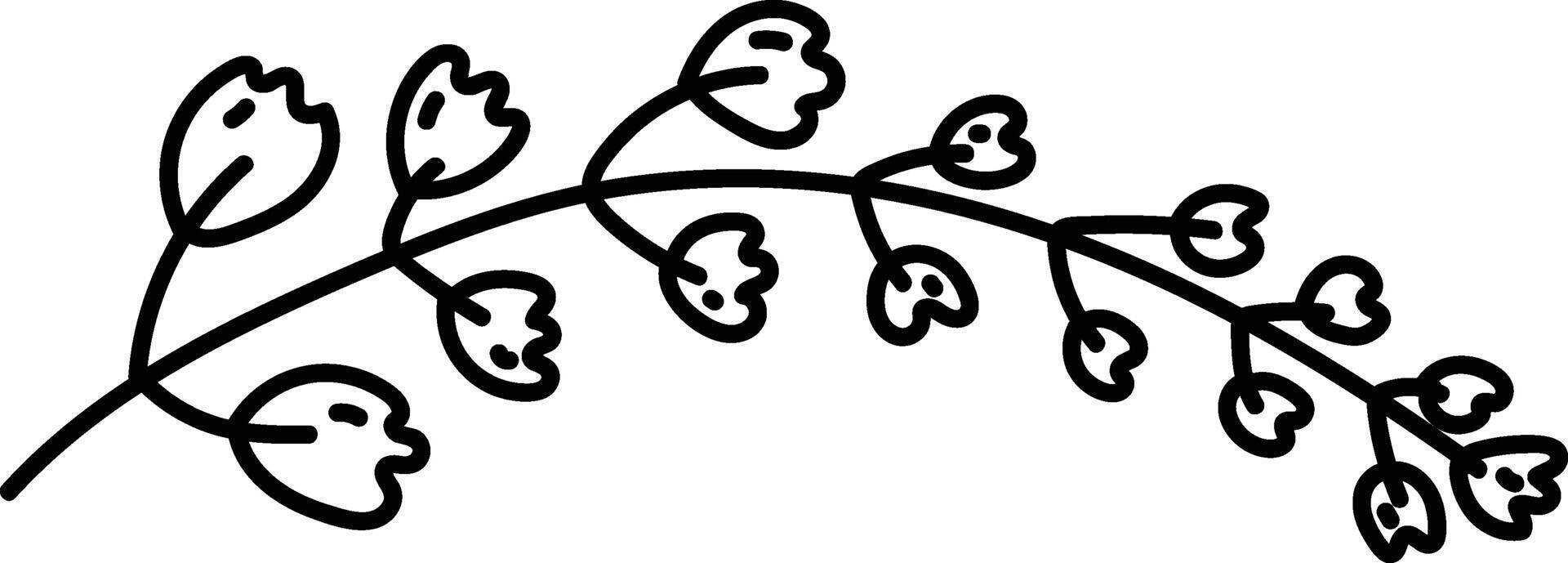 Floral Branch Line Art Decor vector
