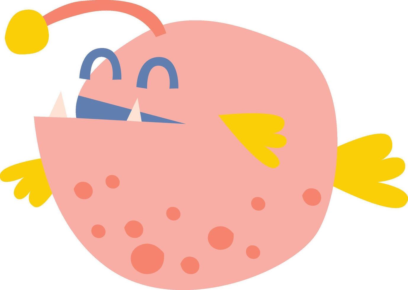 Anglerfish Paper Cut vector