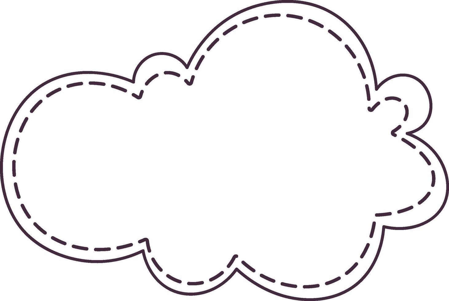 Cloud with Stitched Outline vector