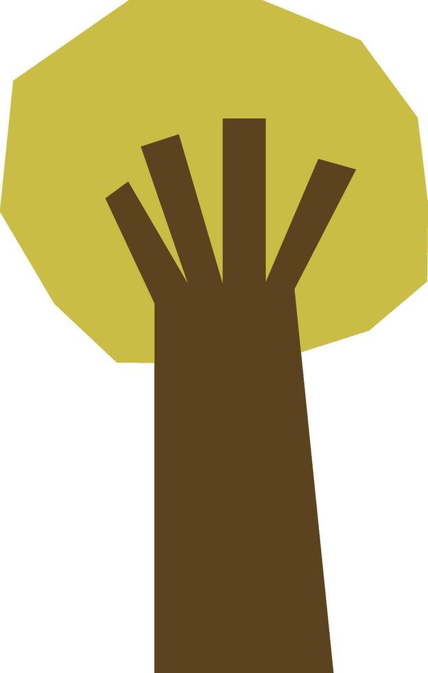 Geometric Autumn Tree Paper Cut vector
