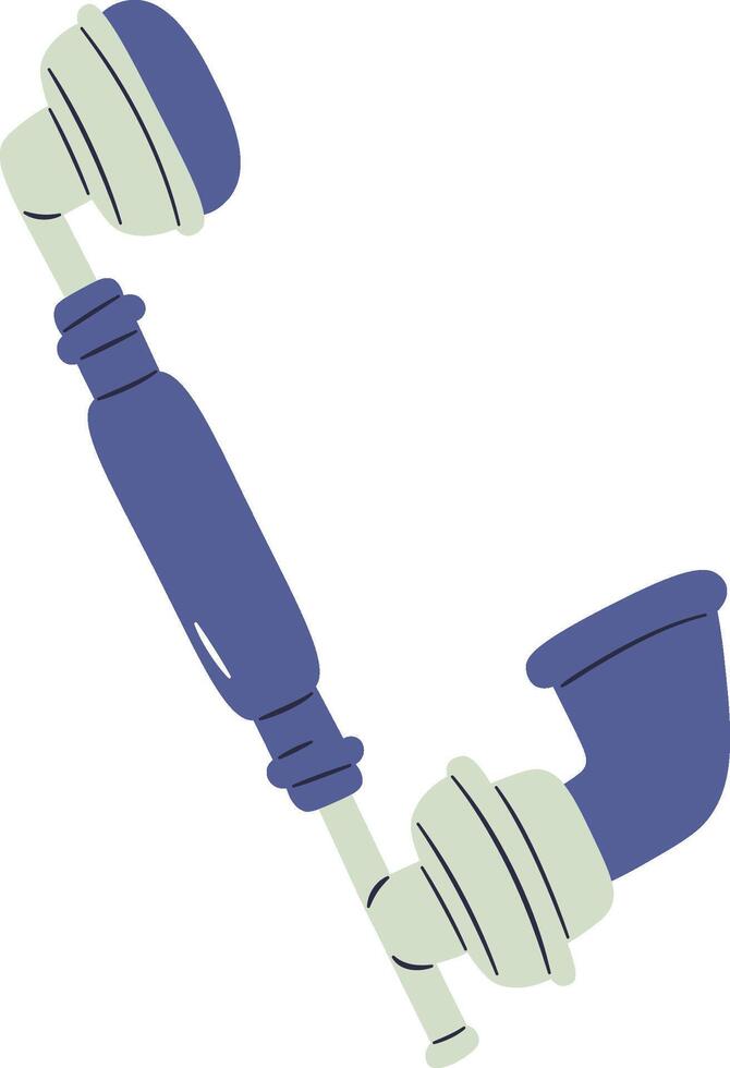 Retro Phone Handset Drawing Element vector