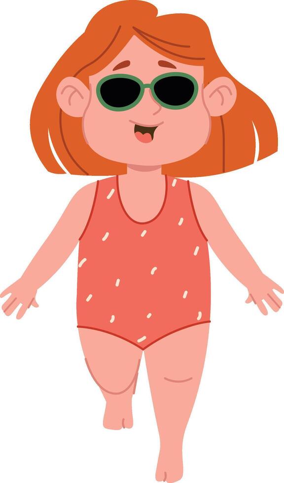 Cheerful Girl Child in Sunglasses vector