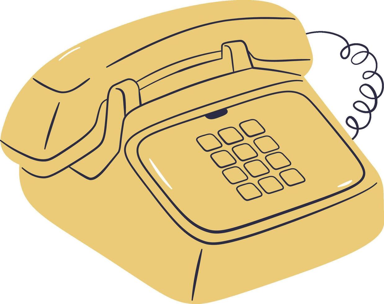Retro Phone Line Art vector