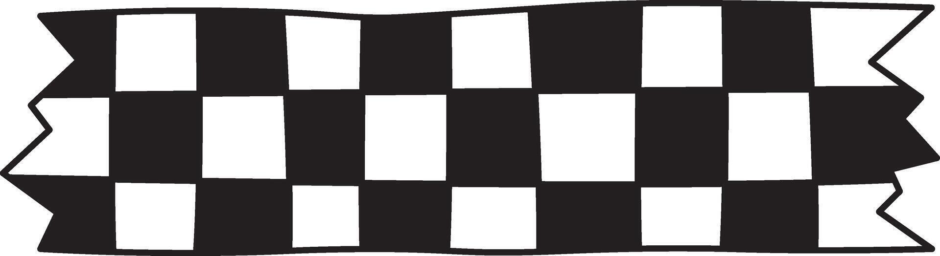 Checkered Washi Tape Doodle vector