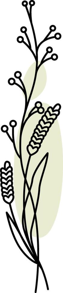 Simple Floral Stem Line Art vector