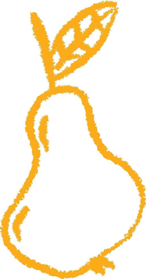Crayon Pear with Leaf vector