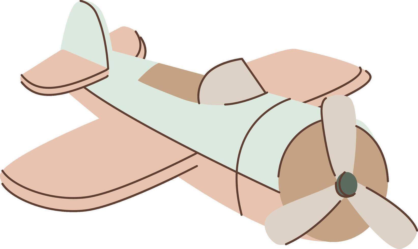 Retro Airplane Childrens Drawing vector