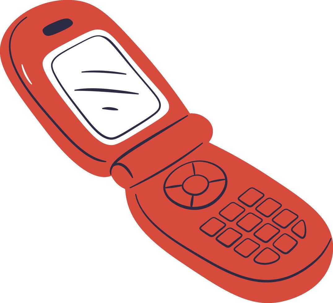 Retro Flip Phone Cartoon vector