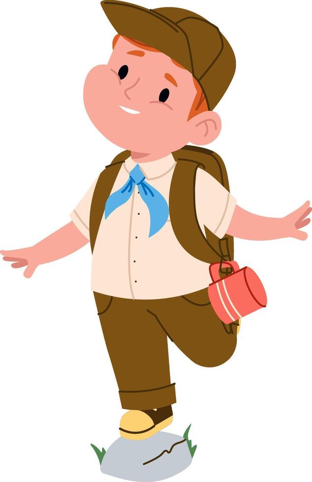 Happy Scout Boy Cartoon vector