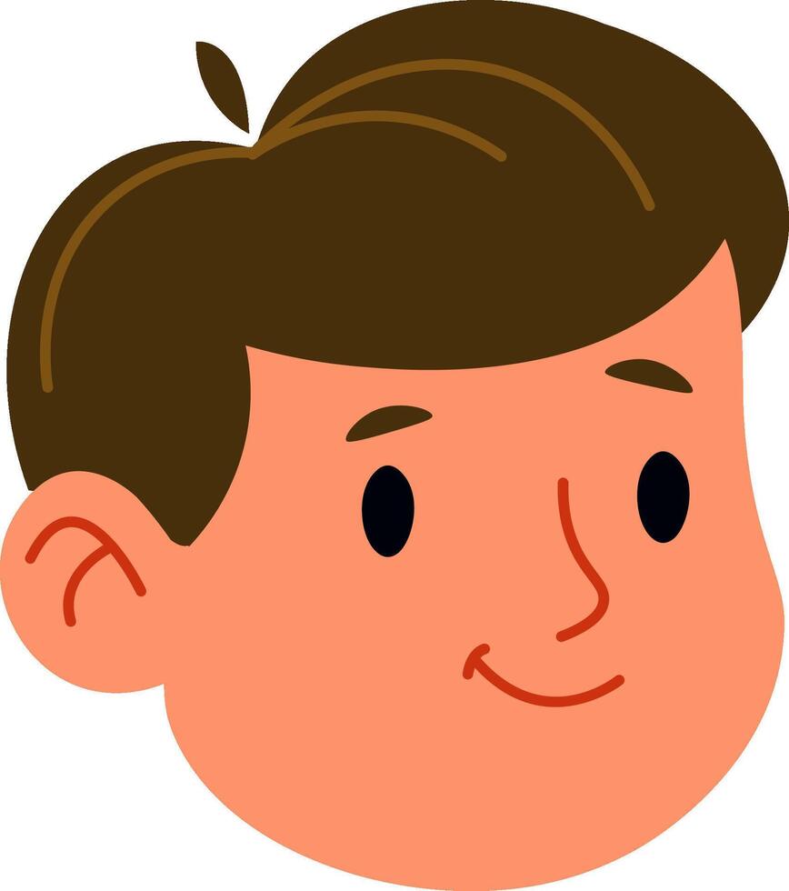 Smiling Boy Headshot Cartoon vector