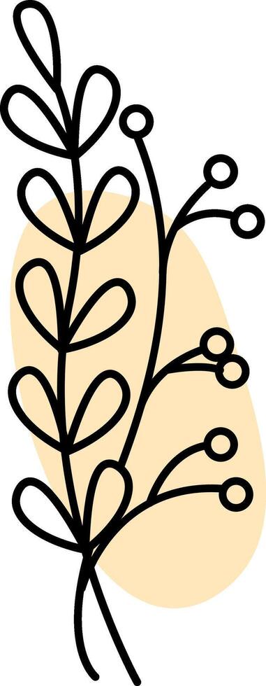 Simple Floral Branch Line Art vector