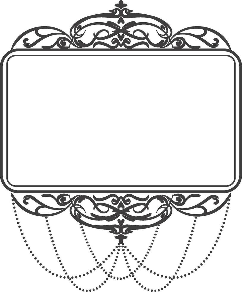 Vintage Frame with Floral Accents vector