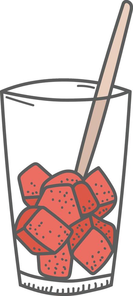 Glass of Ice Cubes with Straw vector