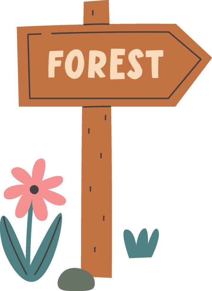 Forest Signpost with Bloom vector