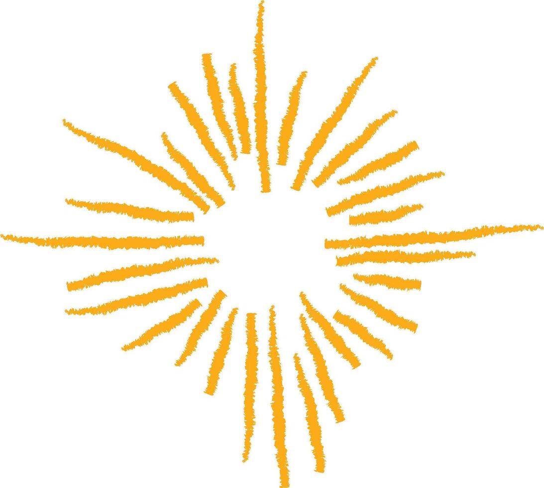 Crayon Sunburst Rays Bright Shine vector