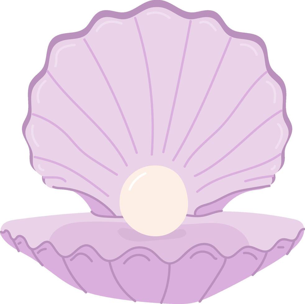 Shell With Pearl vector