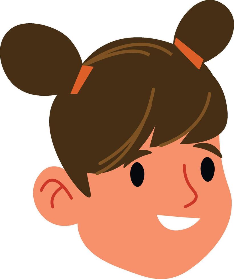Girl Child Headshot Cartoon vector