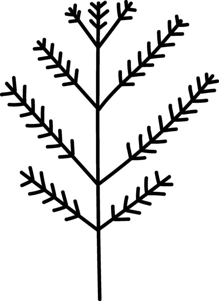 Branching Plant Line Art vector