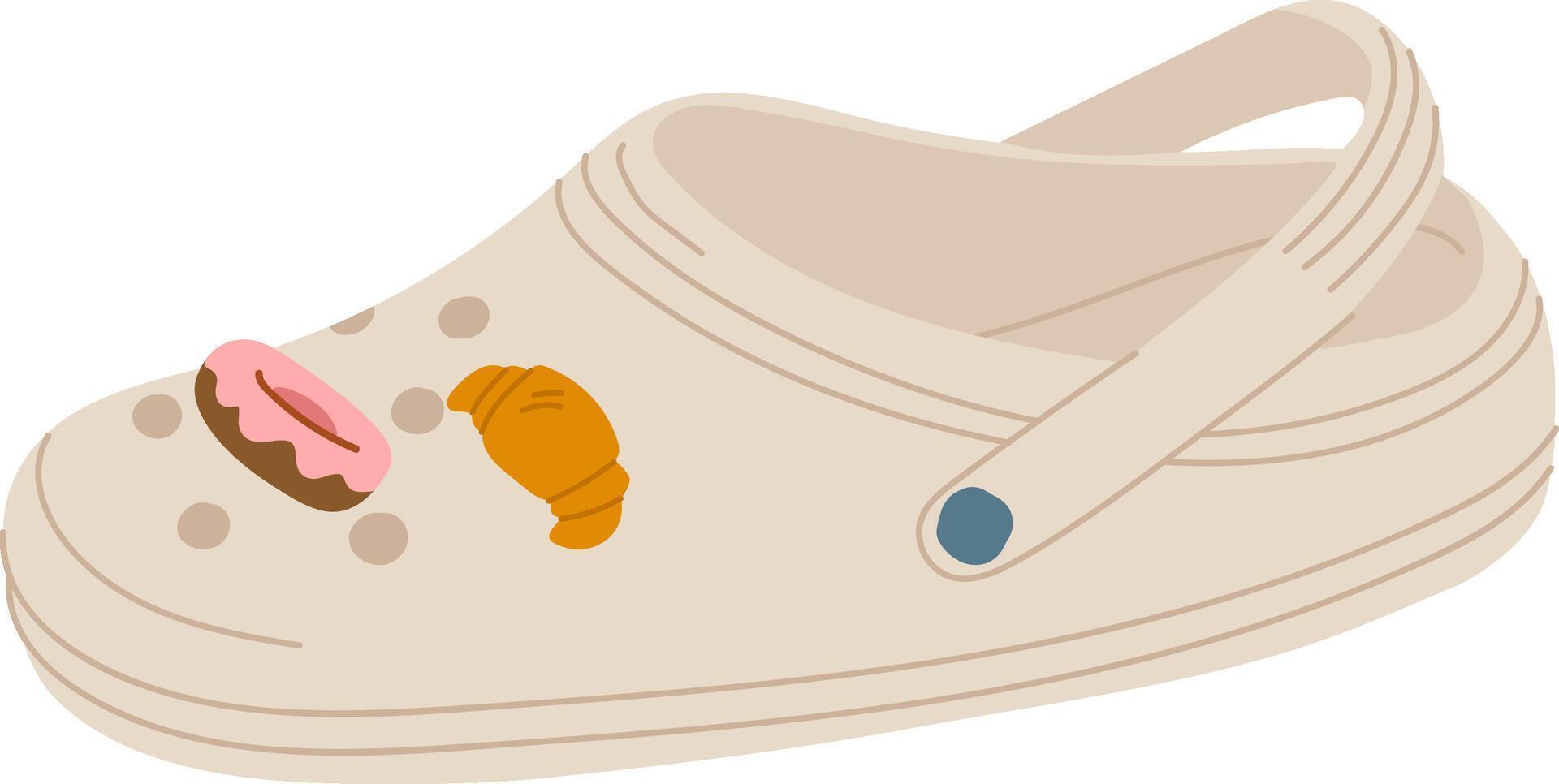 Clog Shoe With Stickers vector