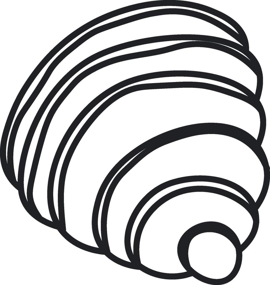 Marine Seashell Doodle vector