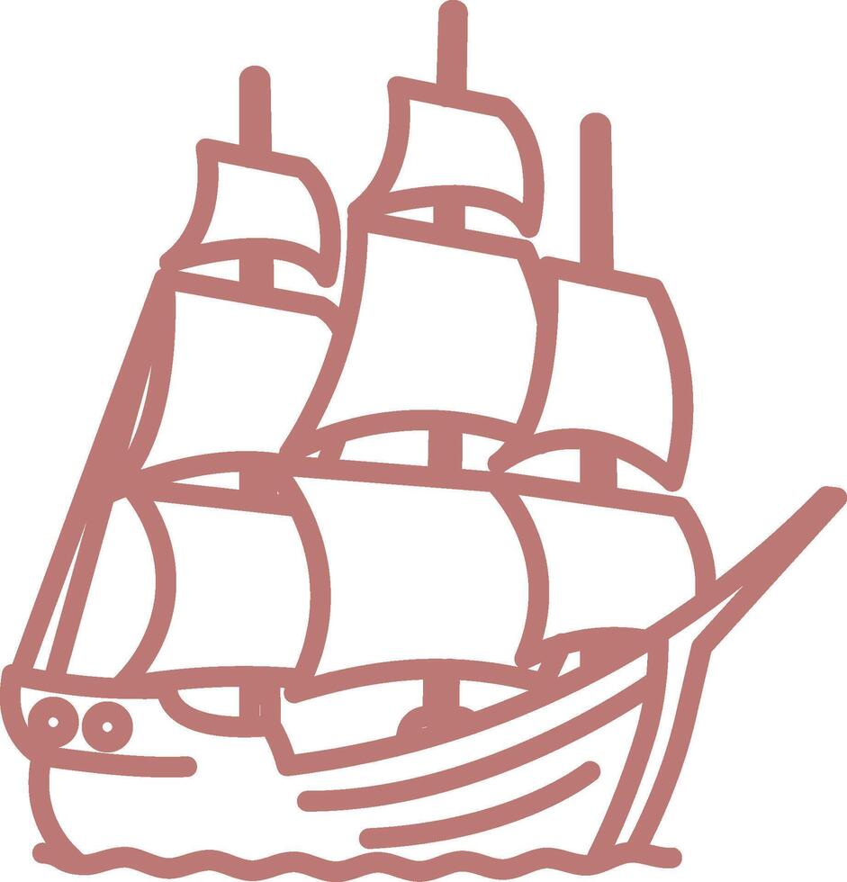 Sailing Ship Line Art vector