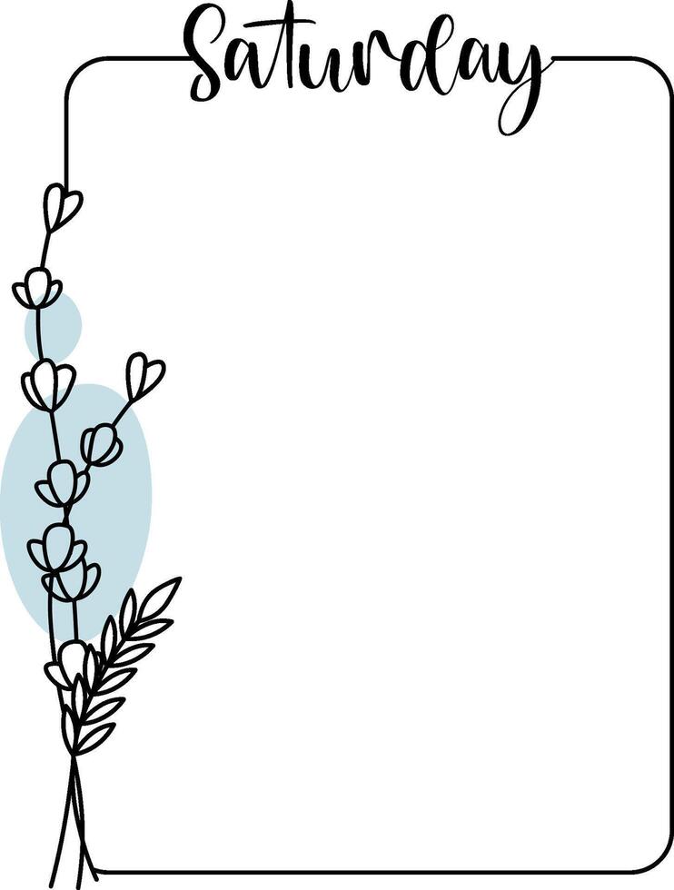Saturday Floral Frame Border vector
