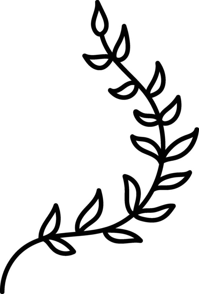 Floral Branch Line Art Style vector