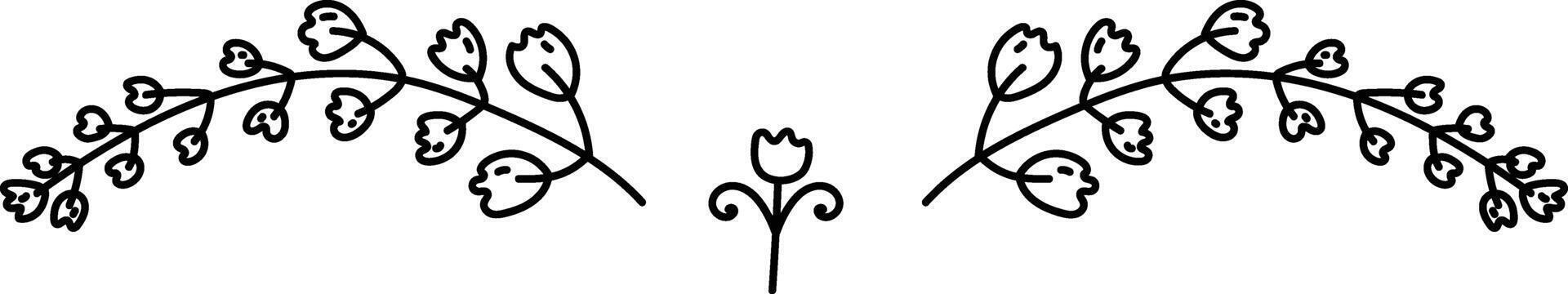 Floral Branch Line Divider vector