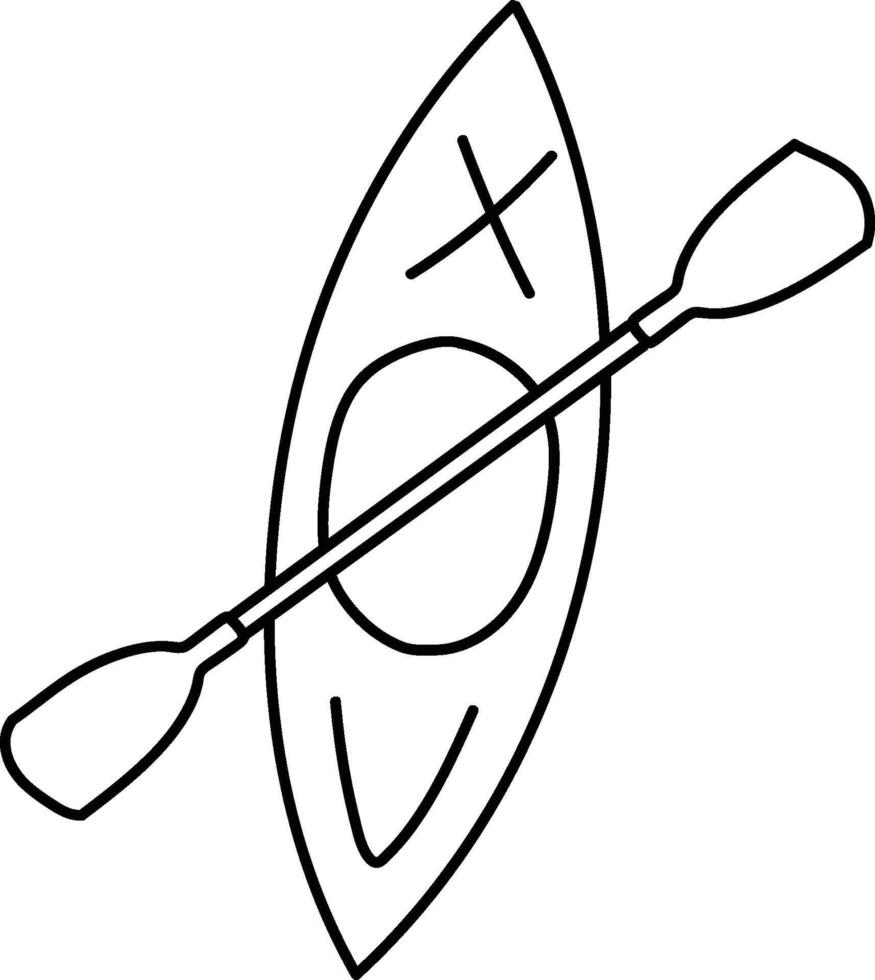 Kayak Paddle Summer Outline vector