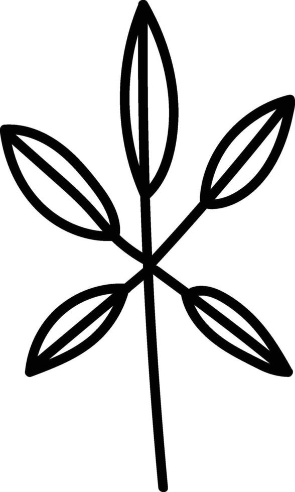 Leaf Sprig Outline Drawing vector