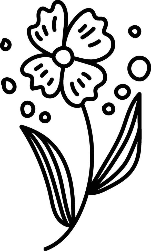 Blooming Flower Line Art vector