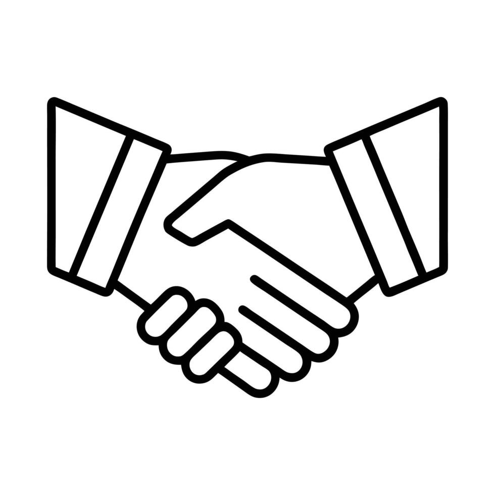 Handshake Icon Symbol of Agreement, Partnership, and Collaboration business handshake icon outline vector