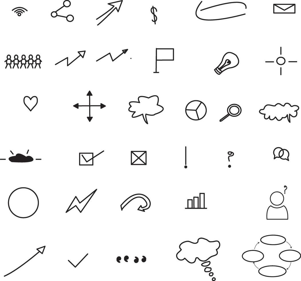 Assorted Business and Communication Icons vector