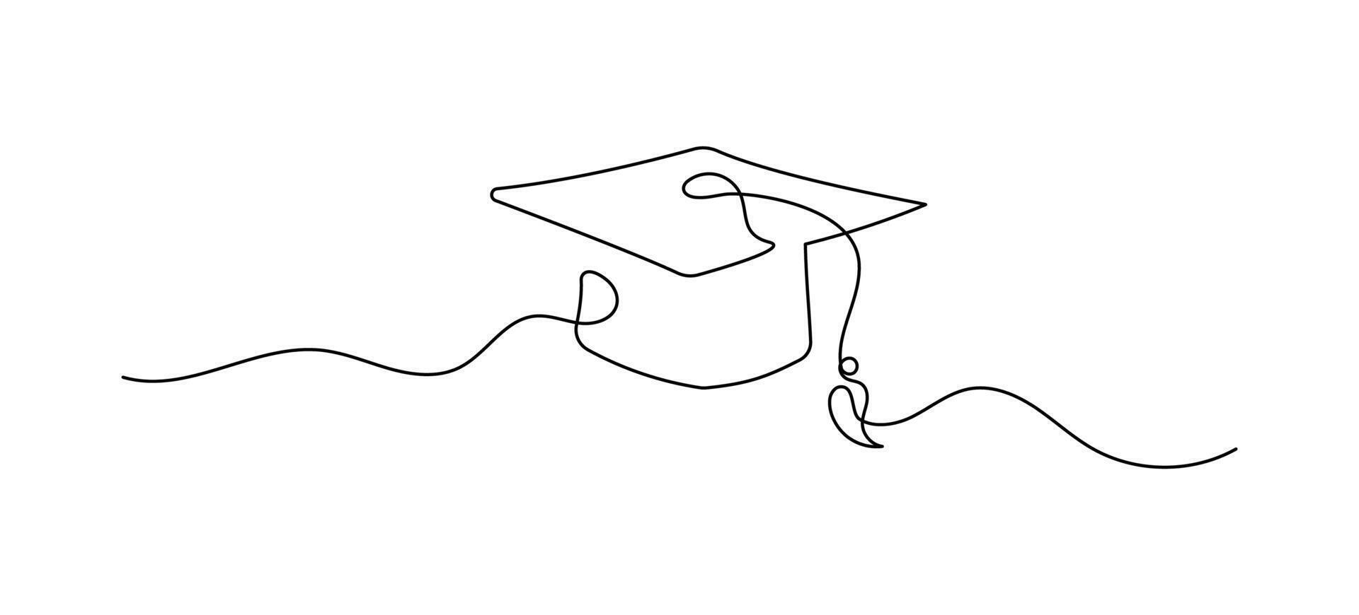 One continuous line drawing of a toga hat isolated on a white background. vector