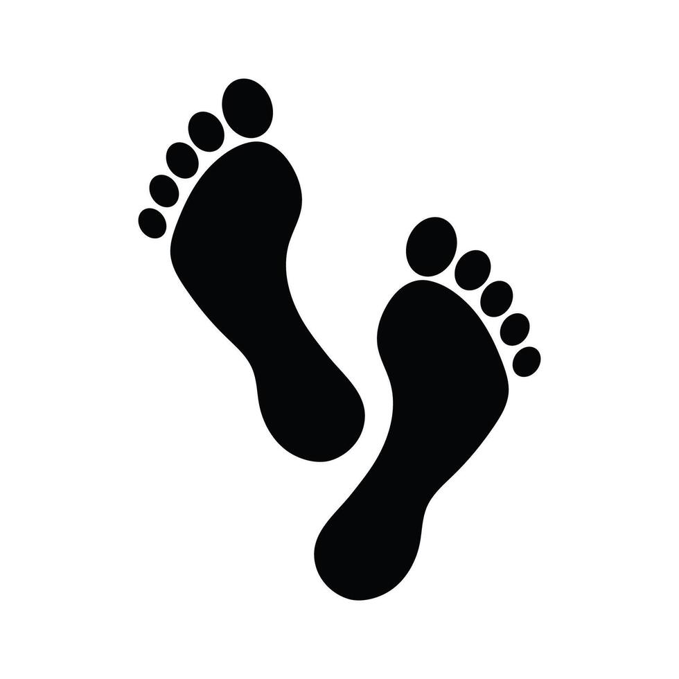 Two Footprint silhouette isolated on white background vector