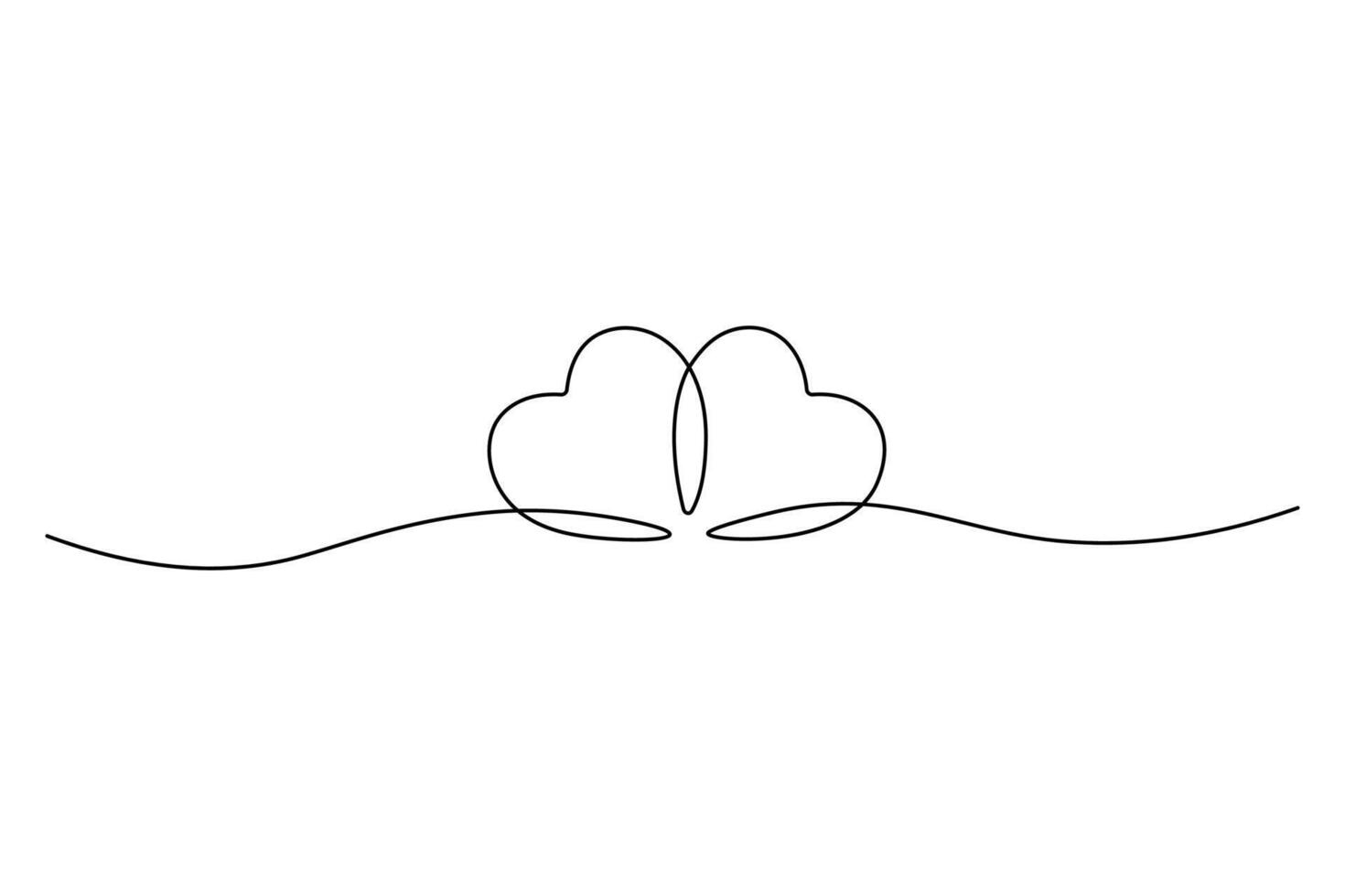 Heart sketch in one continuous line art drawing illustration. Abstract love symbol drawing in isolated white background. vector