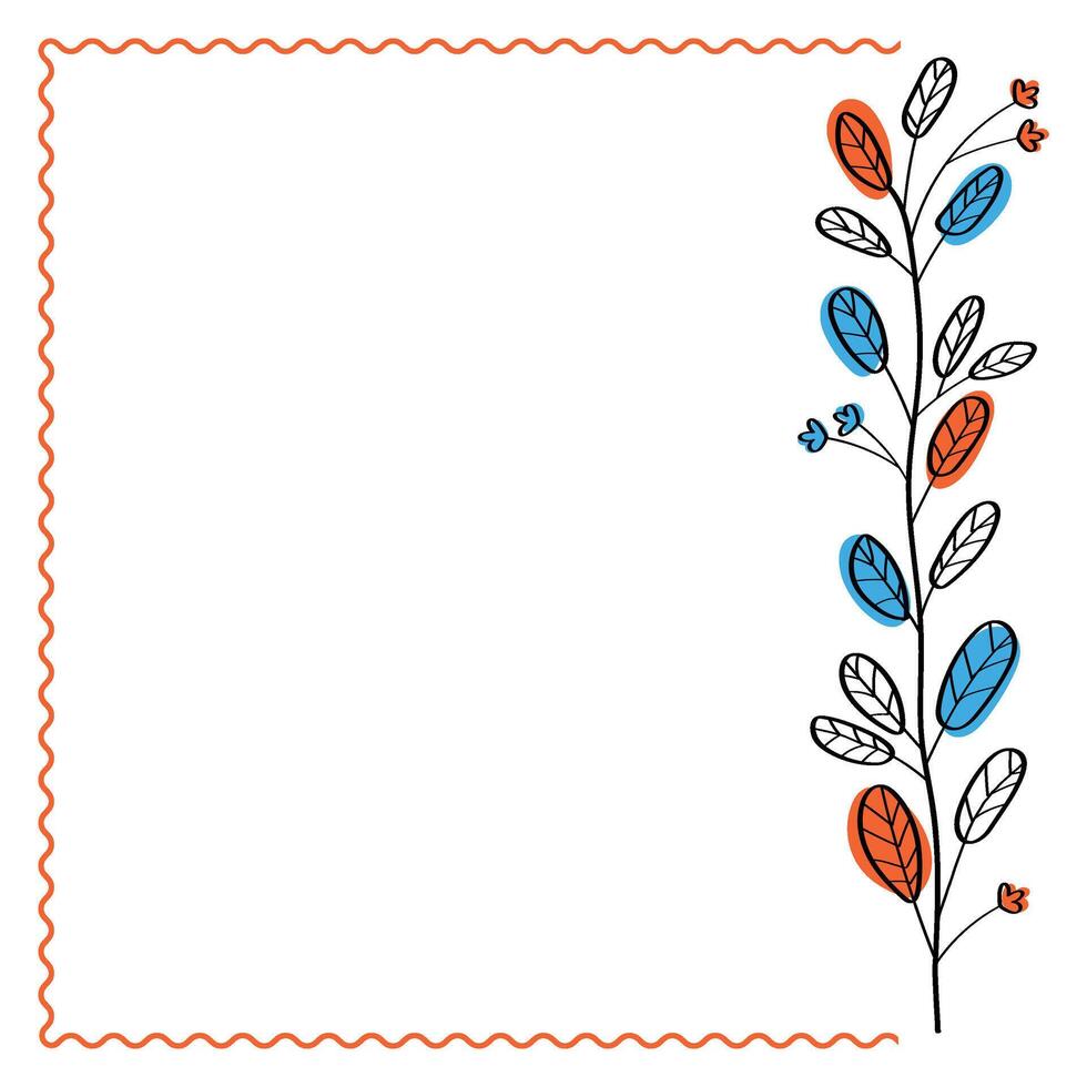 Decorative frame in sketch style. Illustration on white background. vector