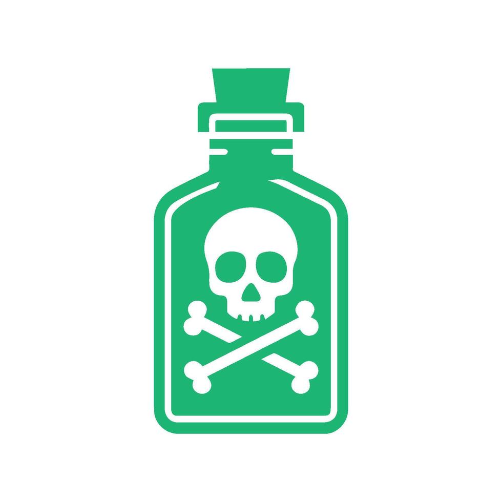 Simple bottle of poison logo design. vector