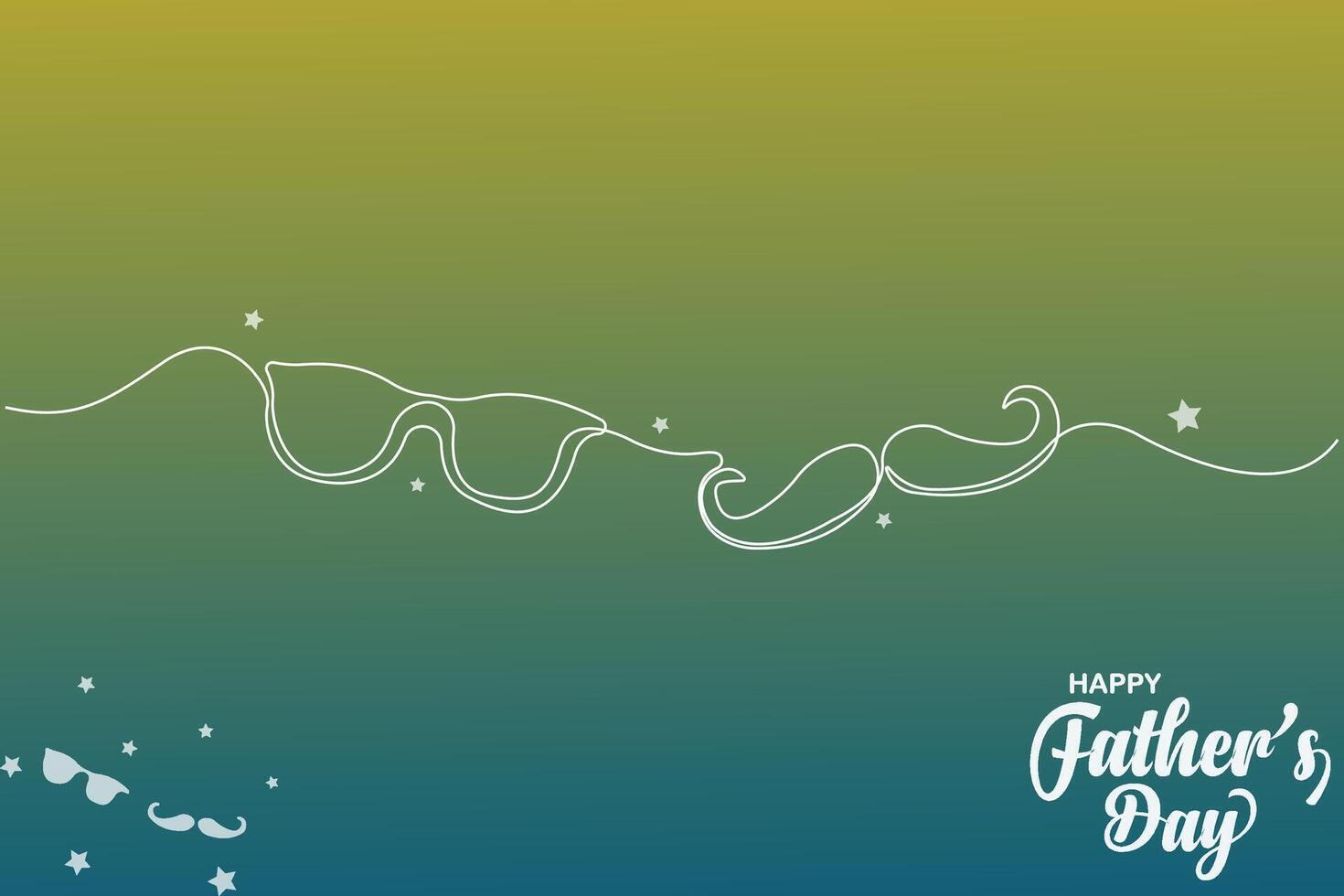 Happy Father's Day line art background. Minimal style banner, poster design for Father's Day. vector