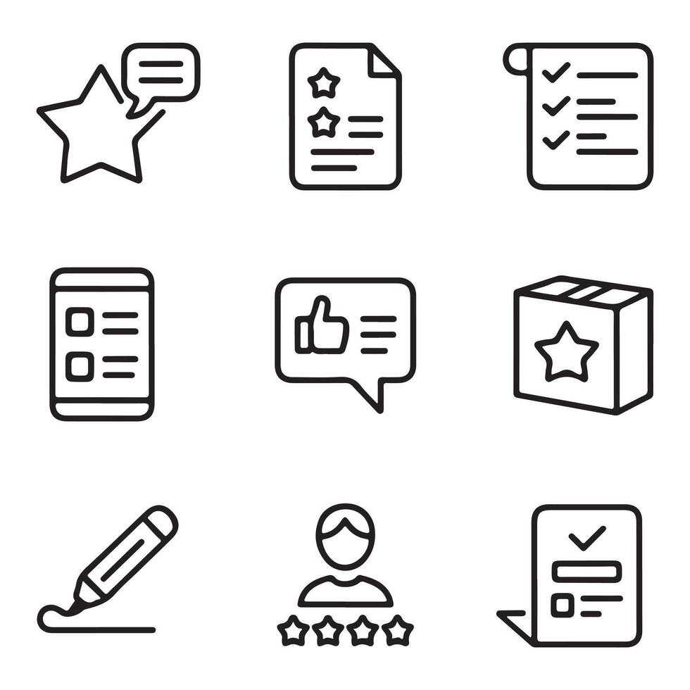 Product Review Icons Set for Customer Feedback vector