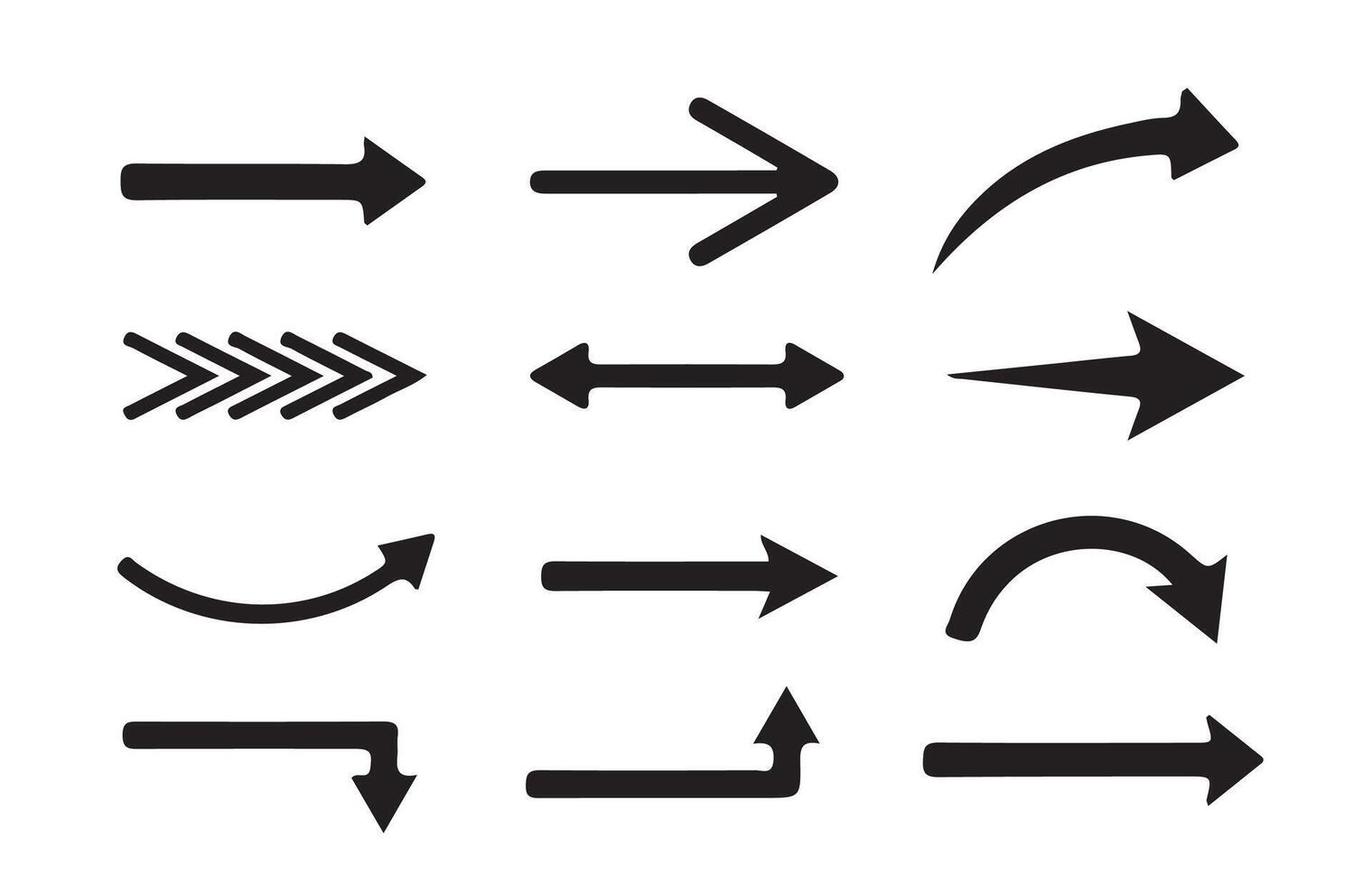 Set of arrows, arrows different. Arrow icon. Collection arrows sign. Black arrow vector