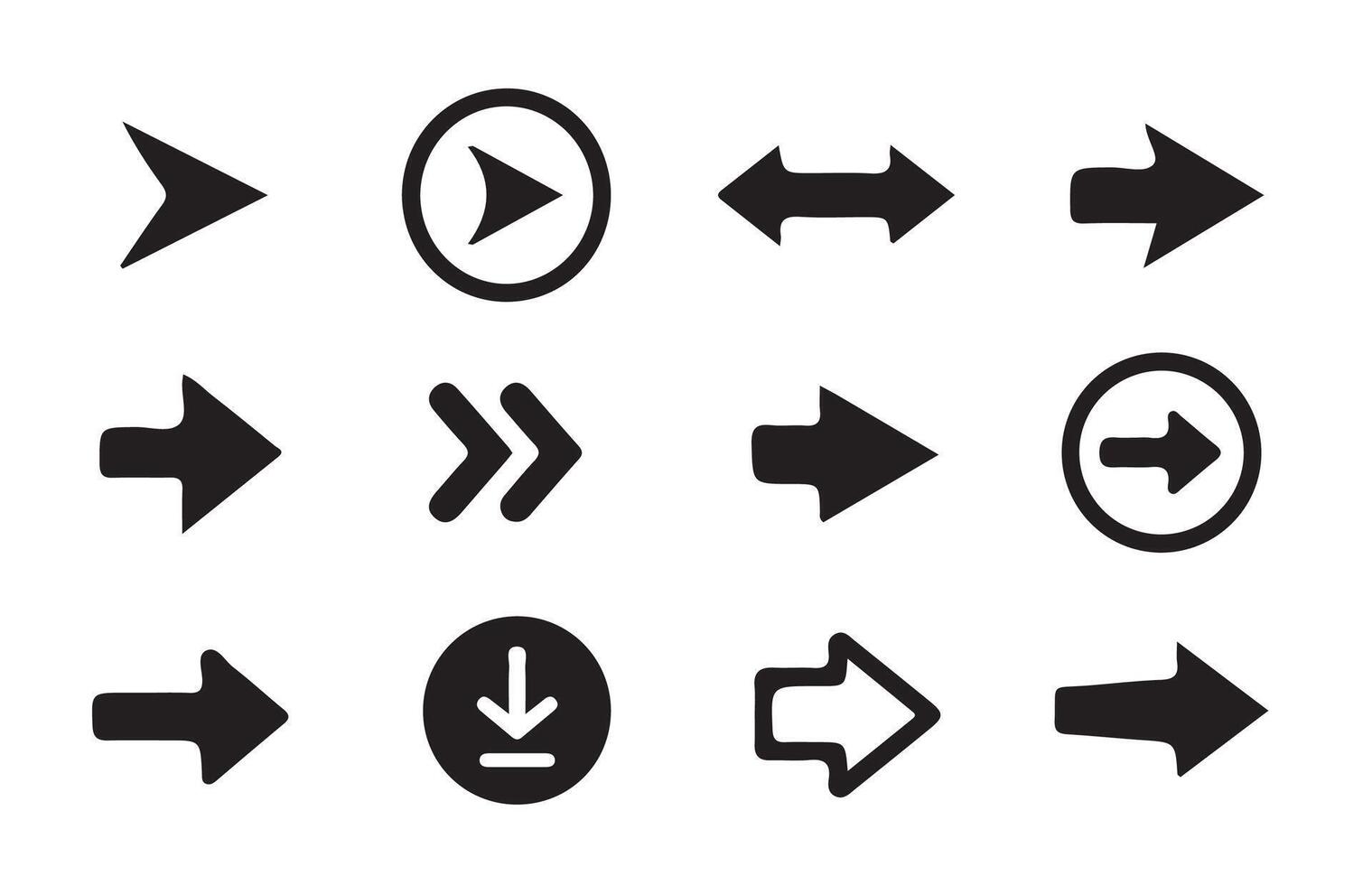 Set of arrows, arrows different. Arrow icon. vector
