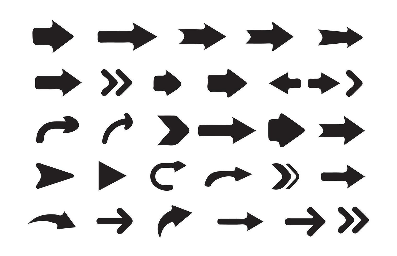 Set arrow icons. Collection arrows sign. Black arrow icon set. vector