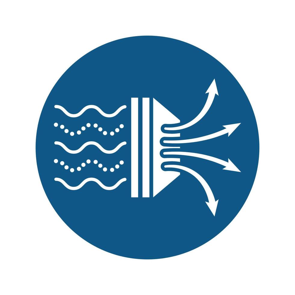 Air Purifier Circular Icon. Solid Particle Filter and Dust Cleaner vector