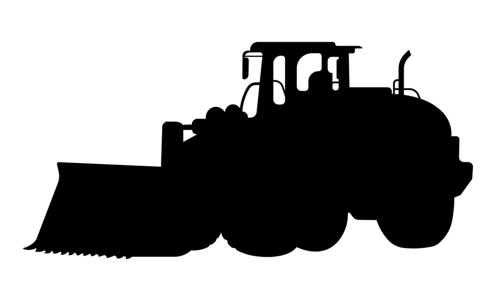 Bulldozer silhouette on white background vector