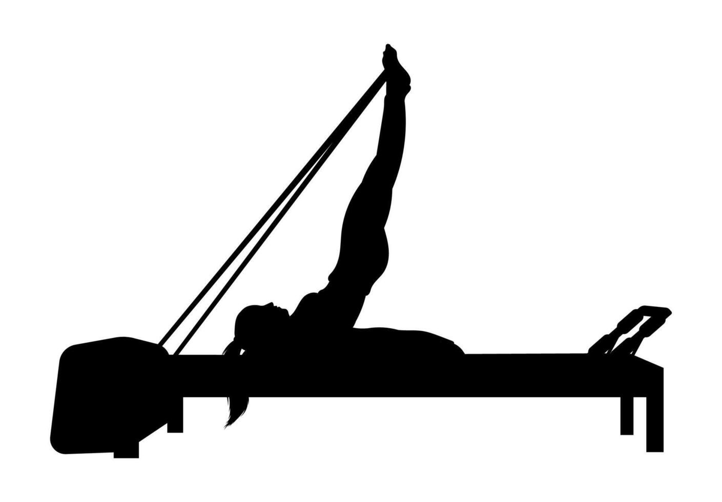 Pilates Workout on Reformer. vector